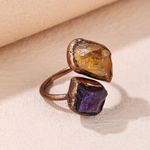 Vintage Natural Inlay Stone Ring – Timeless Retro Elegance