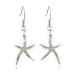 Starfish earrings made of opal and silver – Ocean accent
