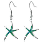 Starfish earrings made of opal and silver – Ocean accent