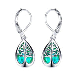 Tree of life earrings made of opal and silver – Spiritual motif